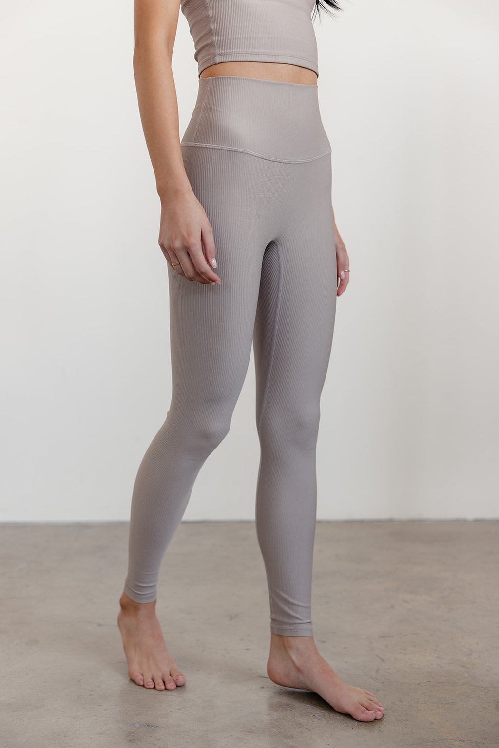RIBBED SCULPT LEGGING - MINK