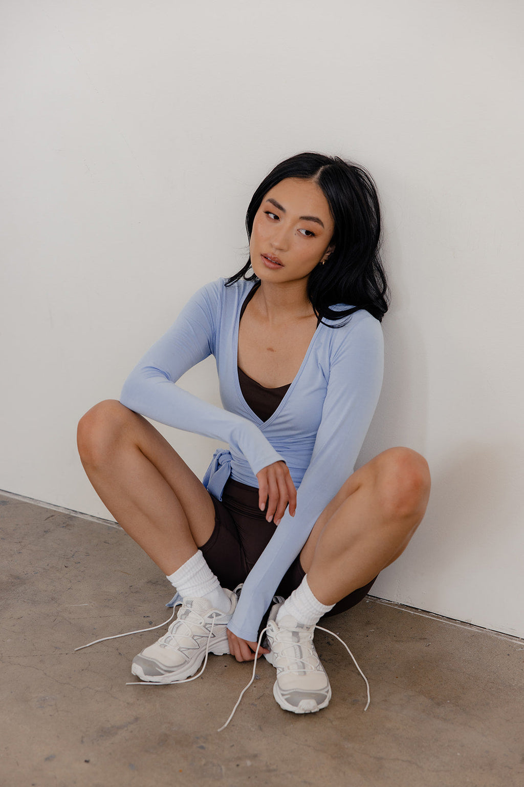 Soft Wrap Top - Powder Blue