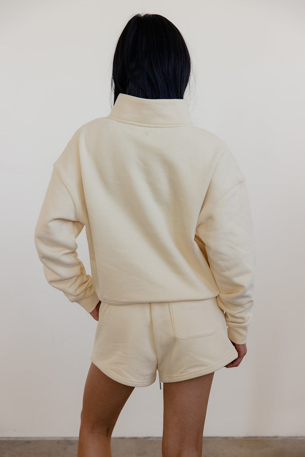 FLEECE FIT 1/2 ZIP SWEATER - BUTTER YELLOW