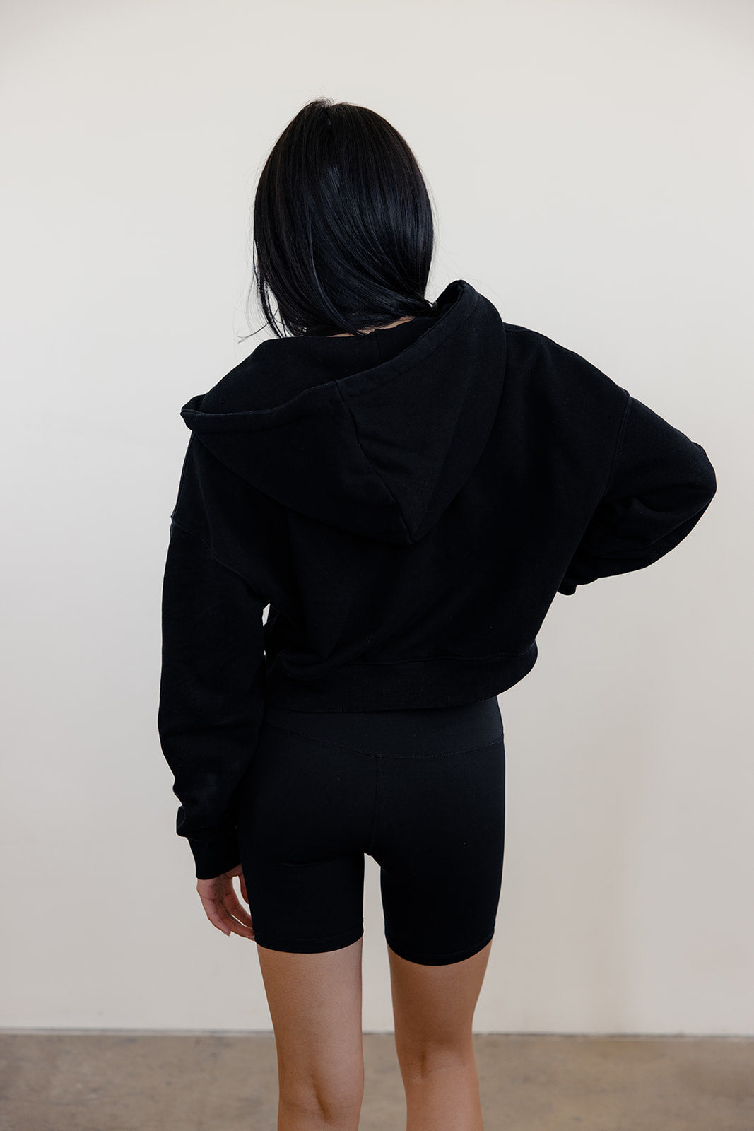 FLEECE FIT MINI FULL ZIP HOODIE - BLACK