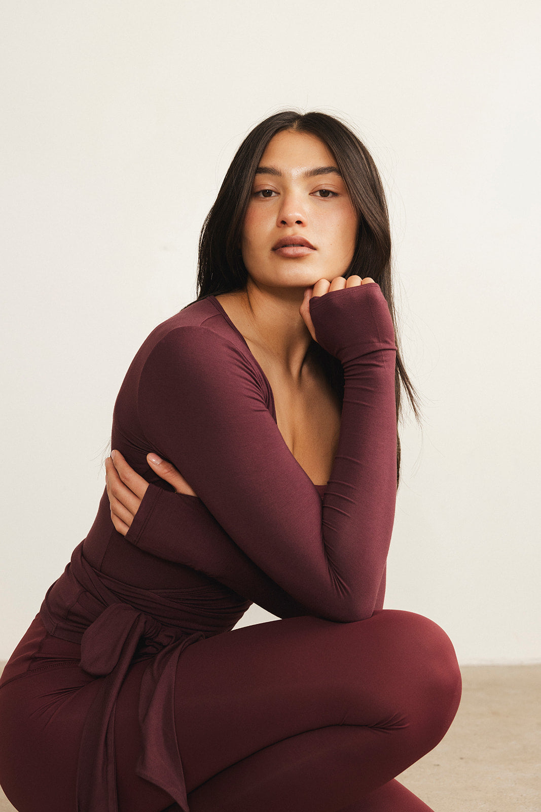 Soft Wrap Top - Merlot