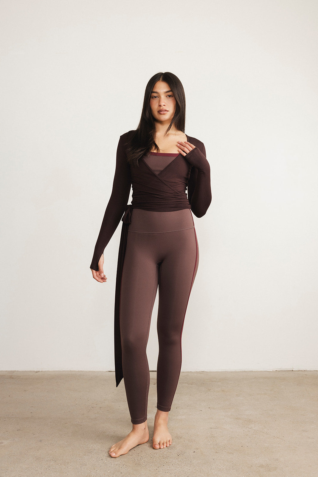 SECOND SKIN LEGGING - MERLOT STRIPE