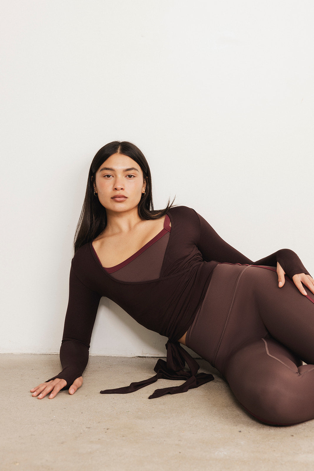 SECOND SKIN LEGGING - MERLOT STRIPE