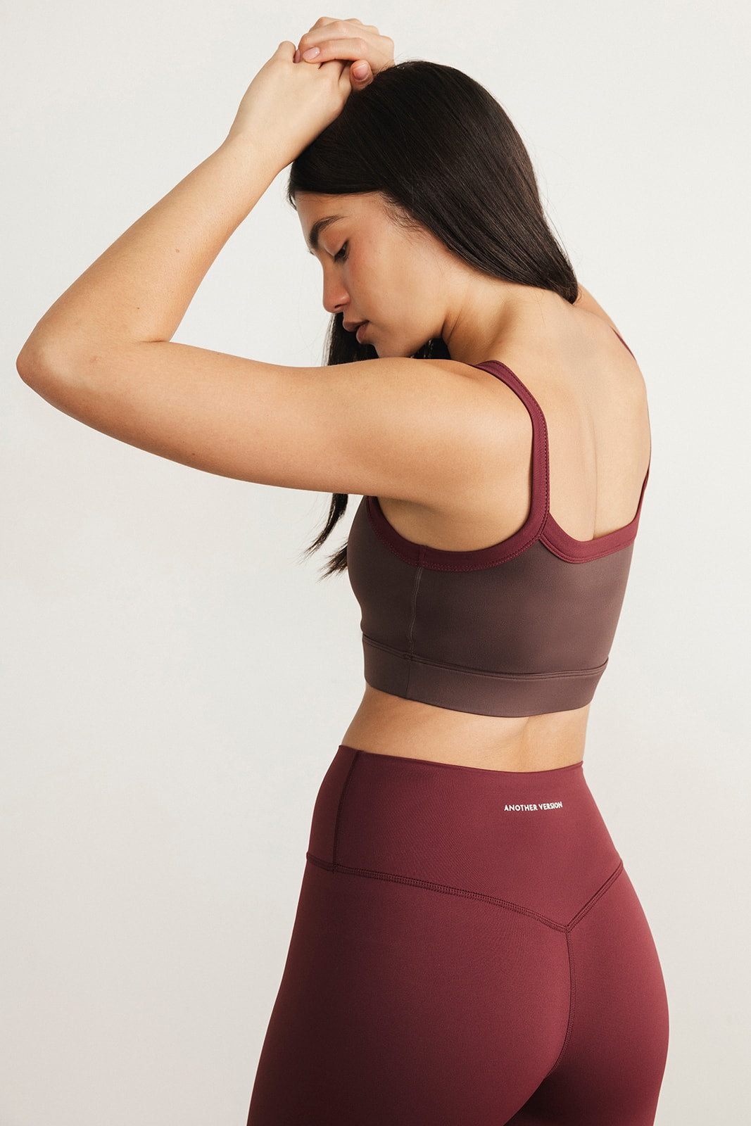 SECOND SKIN CONTRAST BRA - BROWN/MERLOT