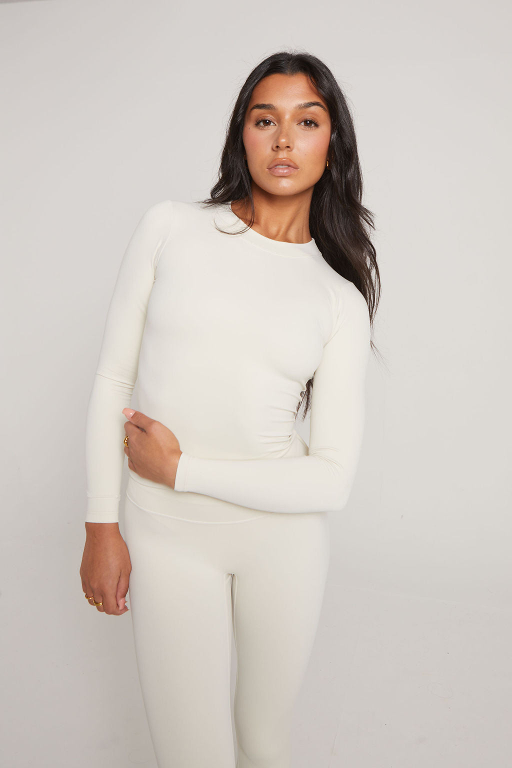 LONG SLEEVE SECOND SKIN TEE - BONE