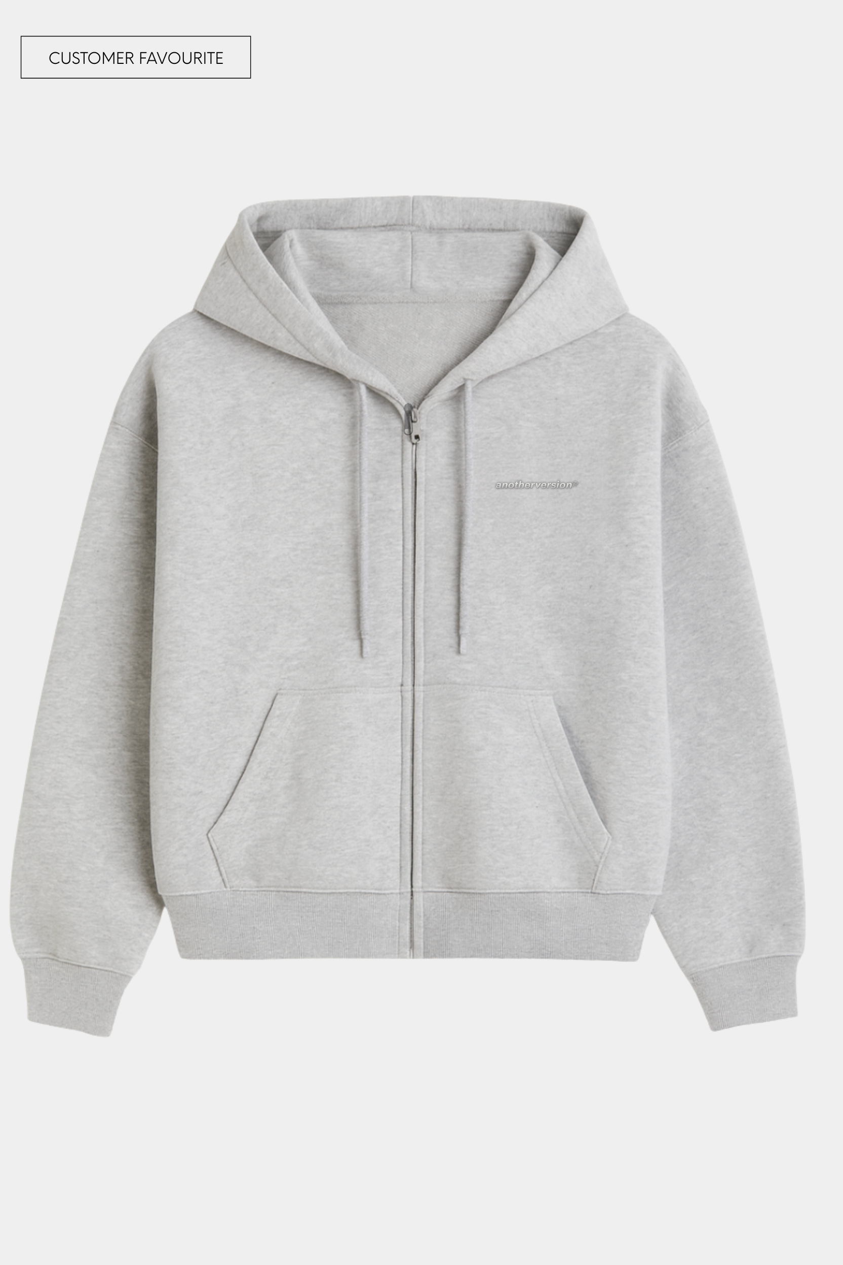 FLEECE FIT MINI FULL ZIP HOODIE - HEATHER GREY